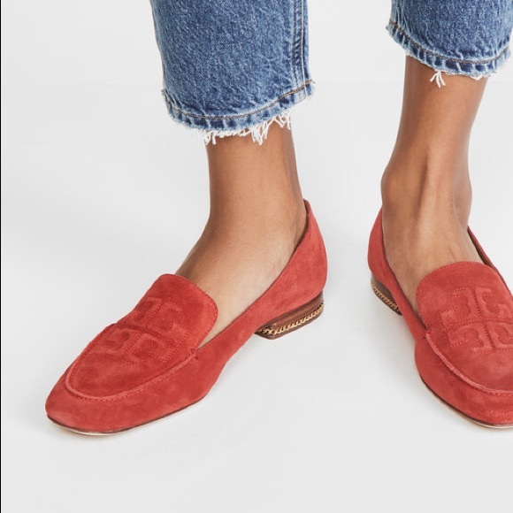 Tory Burch Ruby Squaretoe Suede Loafers 